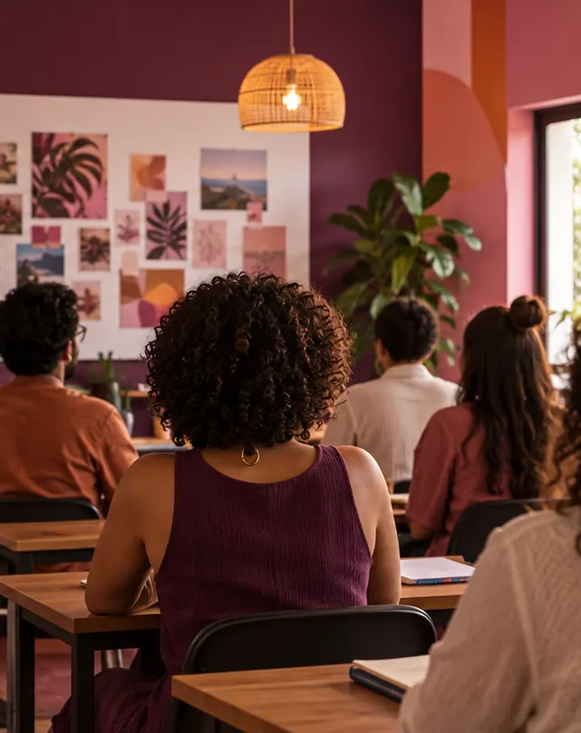 Encontro de adultos em formação sobre inteligência artificial